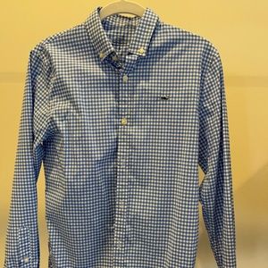 Boys Vineyard Vines Performance Button-down shirts - blue gingham - Size L (14)